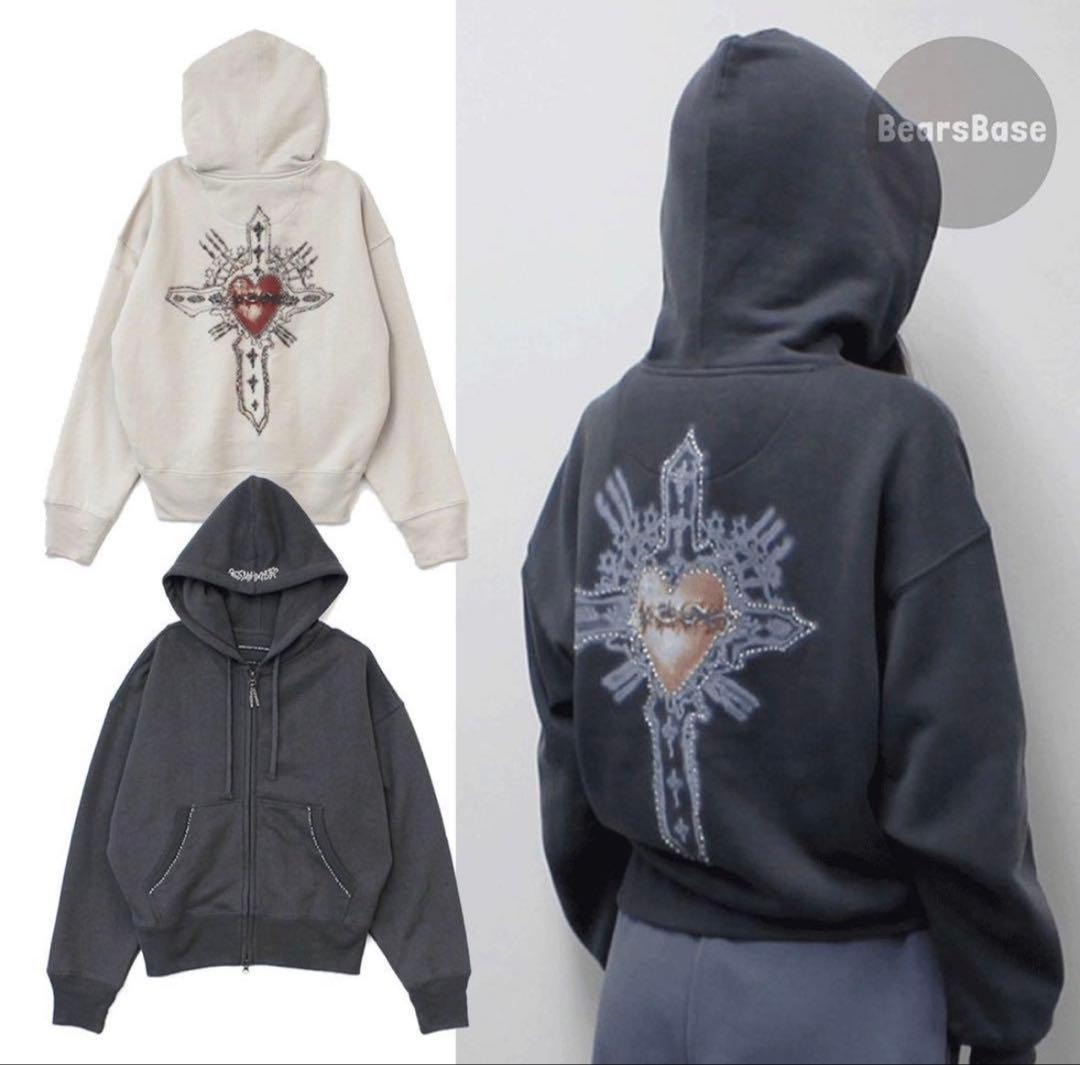 トップス SCULPTOR Beaded Saint Hoodie Charcoal