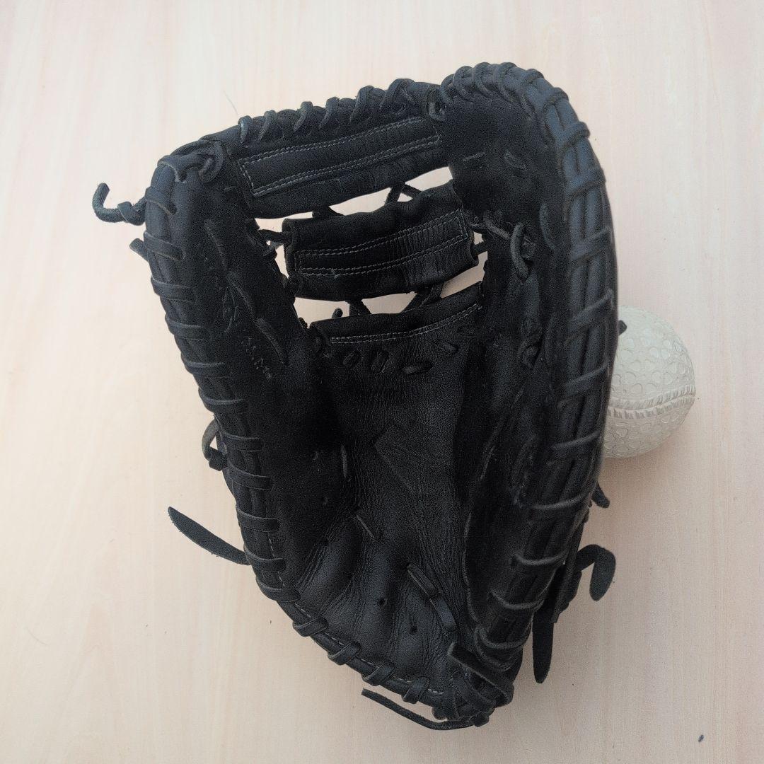 Rawlings 黒 軟式ミット ファースト用 本革