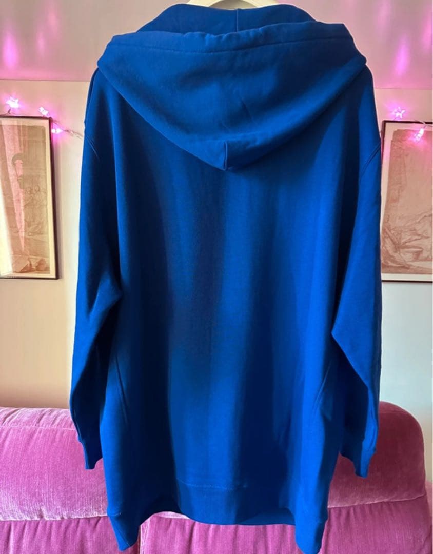 Max Mara ロング丈フーディ　パーカー　ブルー　XS オーバーサイズ