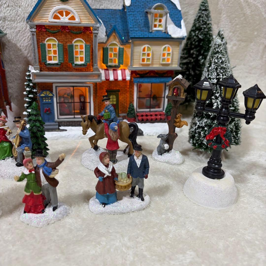 【まとめ売り】クリスマス 置物 ハウス 家 人 ライトアップ イルミネーション