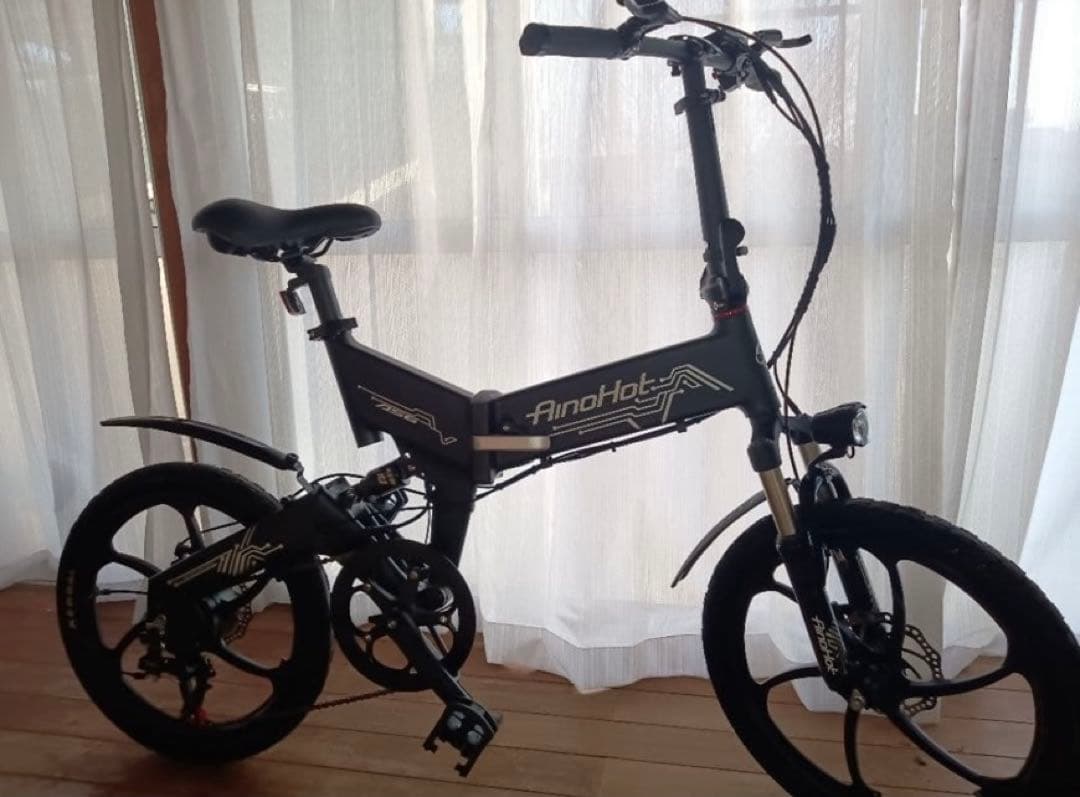 AinoHot 折りたたみ式 電動アシスト自転車 ブラック