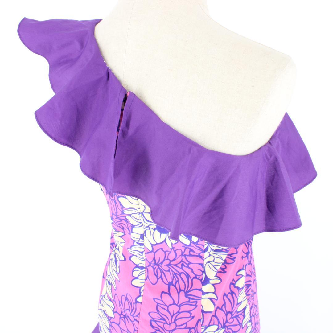 【美品 日本製 フラダンス衣装】パープル MermaidLine ワンピース