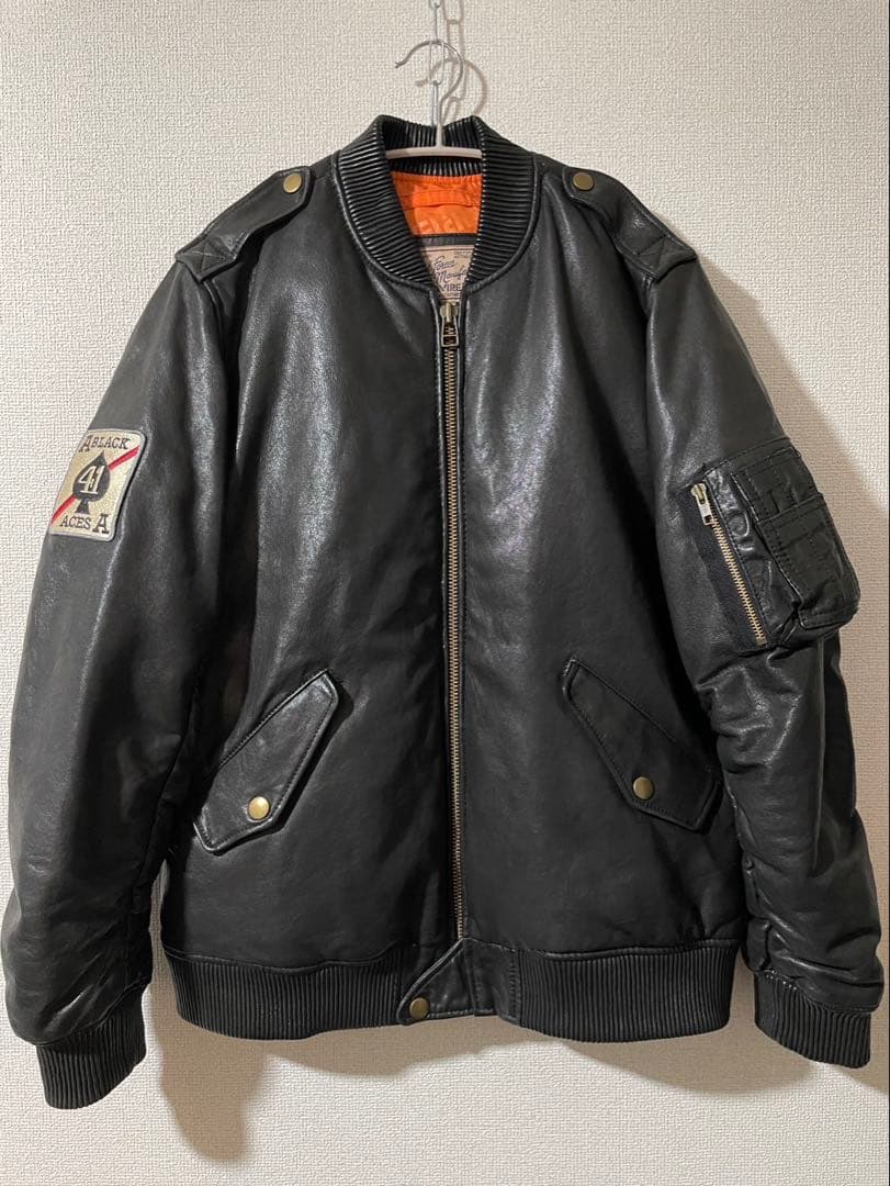 AVIREX FLY フライトレザージャケット　ラムレザー　本革　L-2B