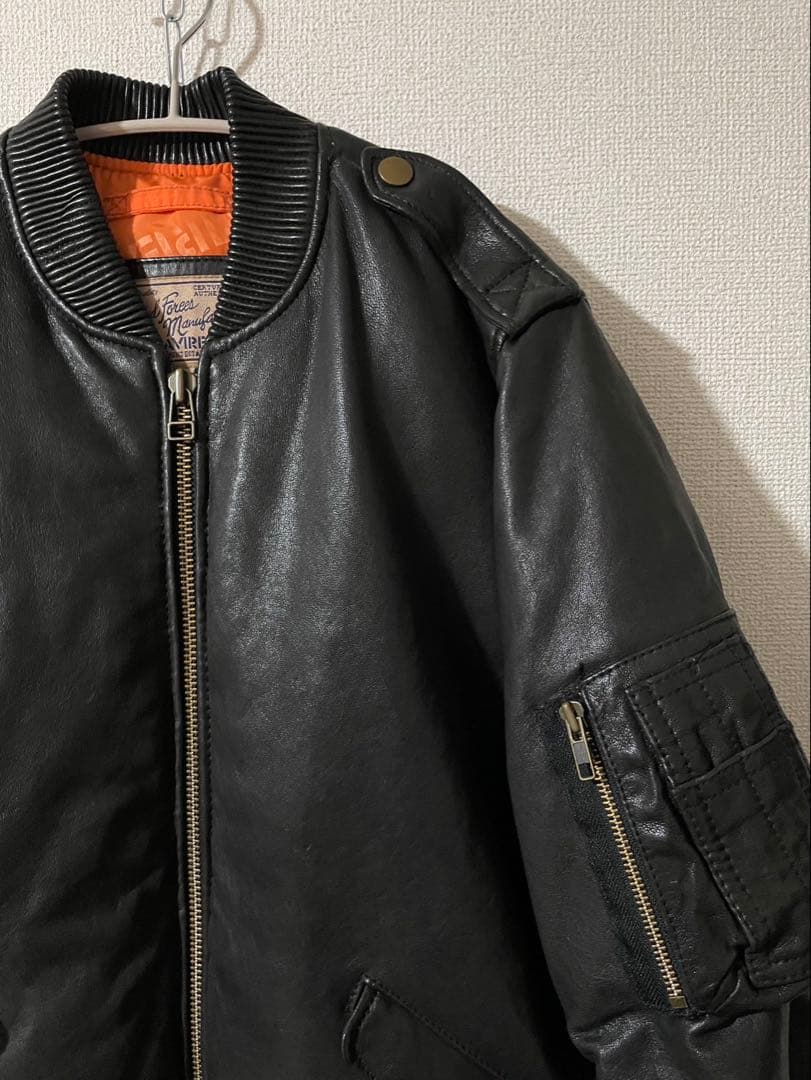 AVIREX FLY フライトレザージャケット　ラムレザー　本革　L-2B