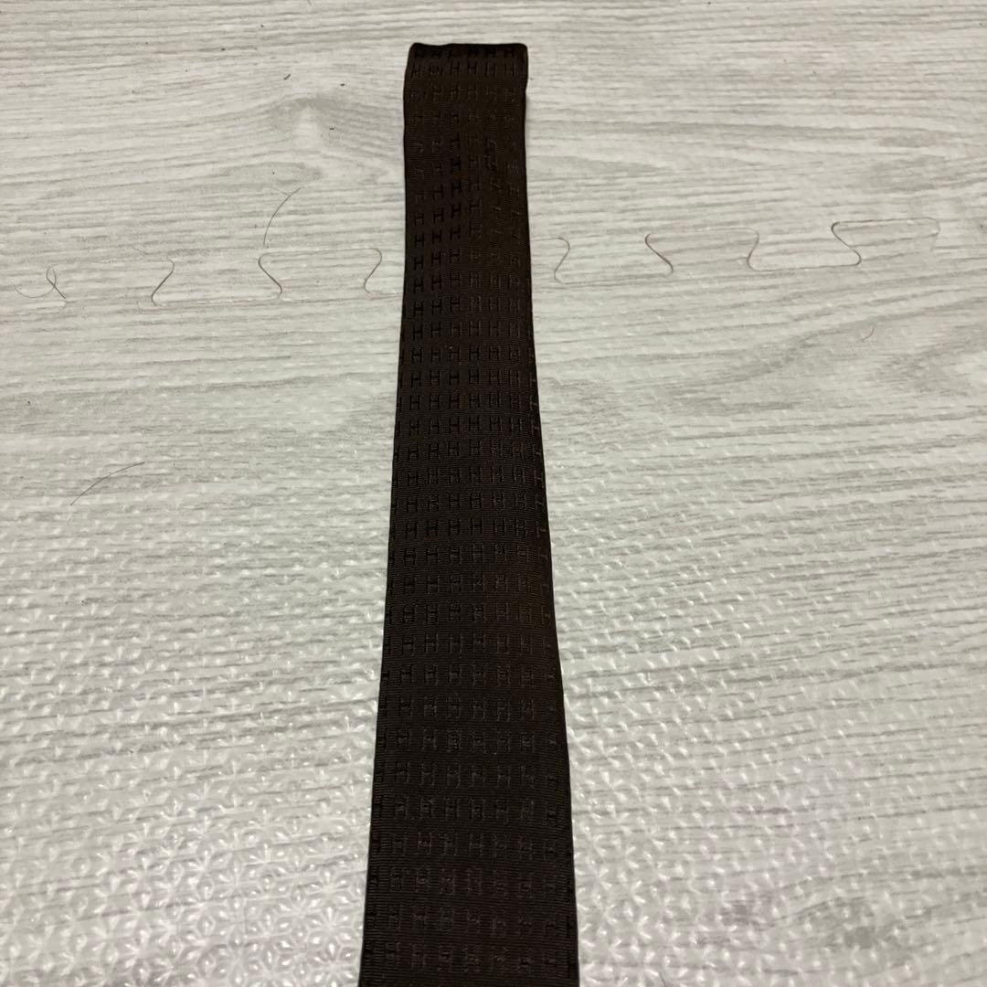 HERMES エルメス ネクタイ H柄 ジャガード ブラウン　ファソネ　結婚式