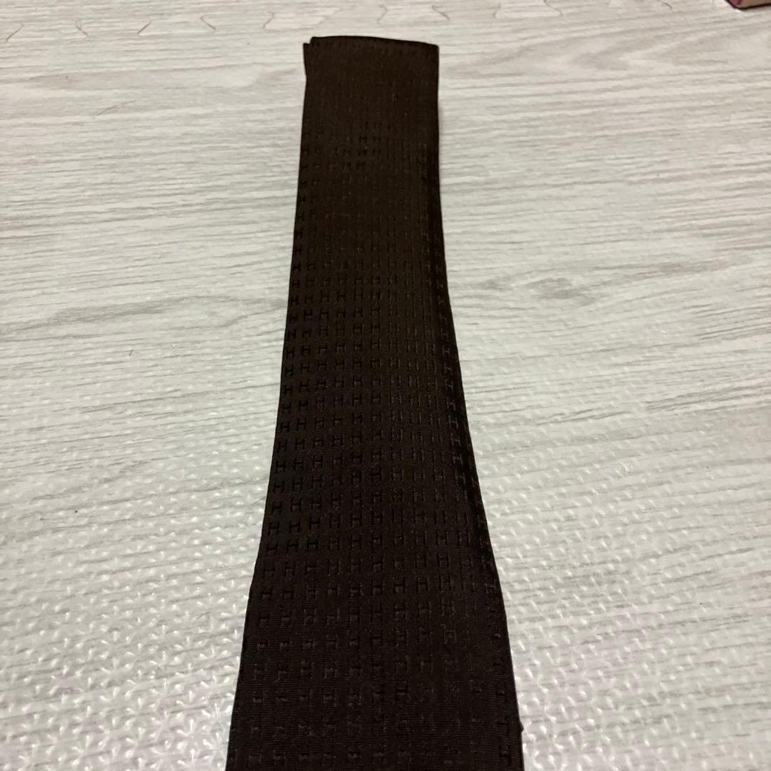 HERMES エルメス ネクタイ H柄 ジャガード ブラウン　ファソネ　結婚式