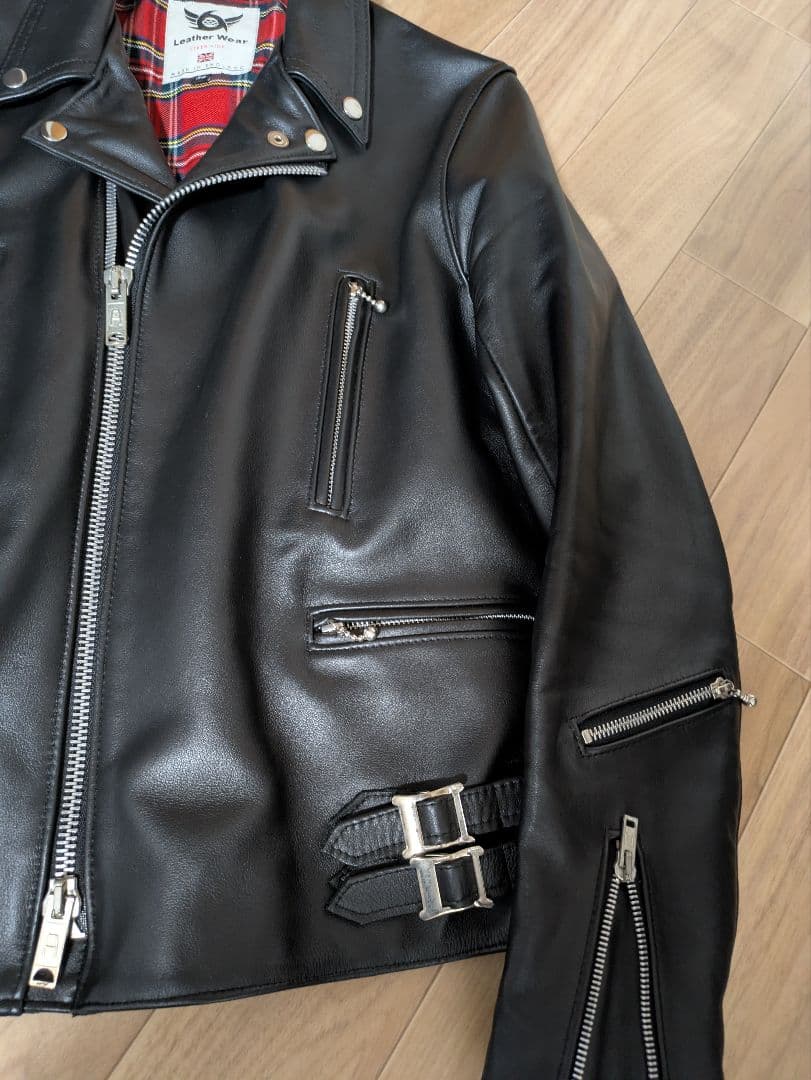666 LEATHER WEAR ダブルライダースジャケット 38