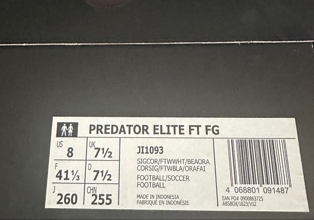 プレデター ELITE FT FG 26.0cm Predator 新品未使用
