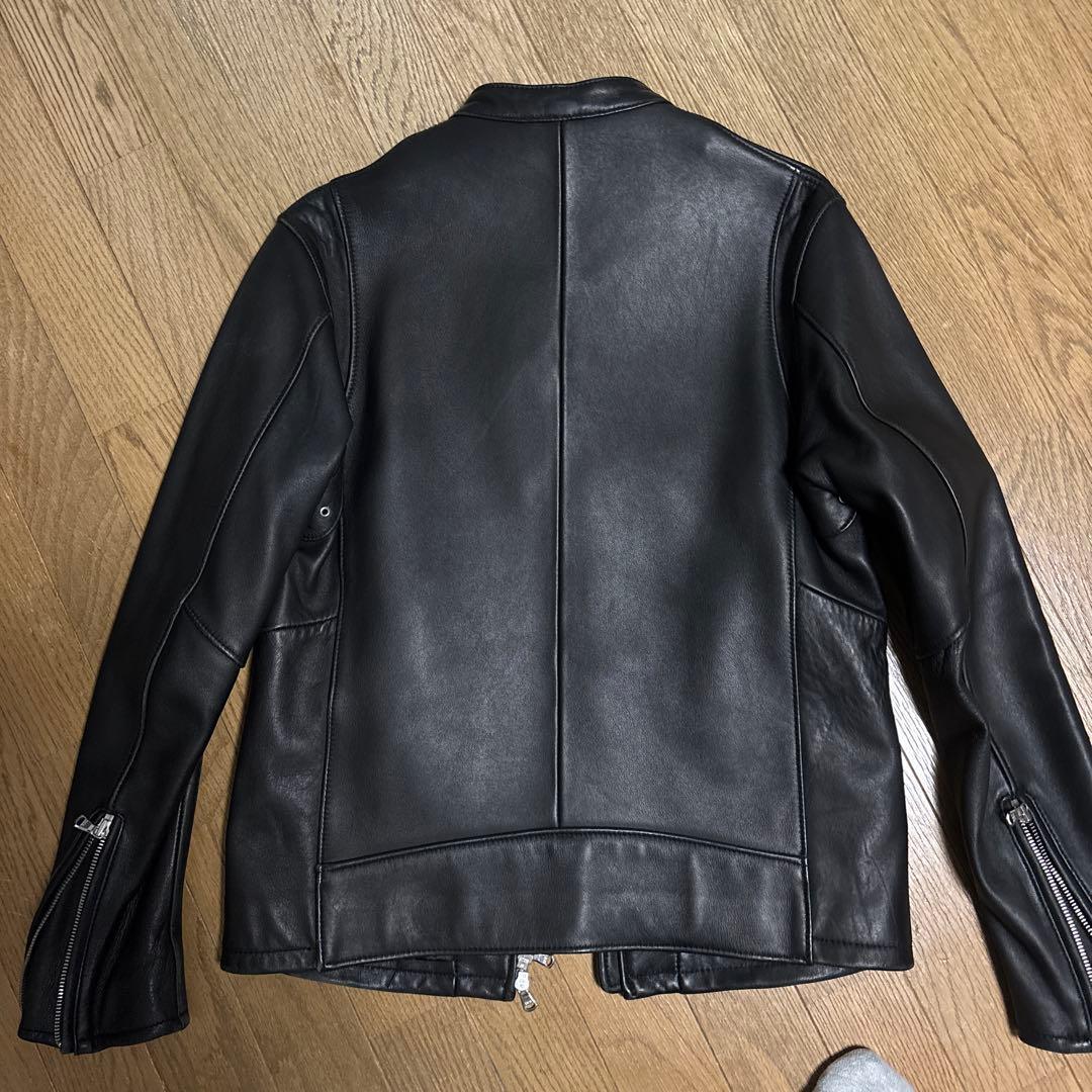 ユナイテッドアローズ レザー JK シングルライダース 羊革 ブラック L