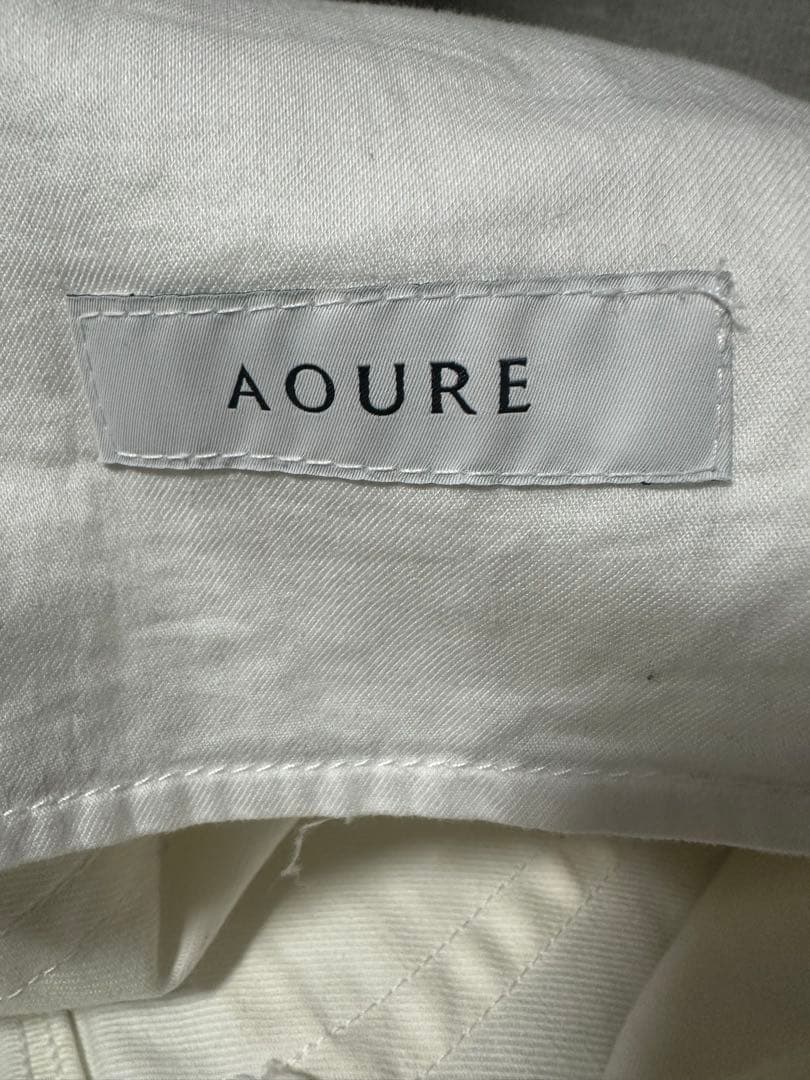 【極美品】AOURE ホワイトデニムパンツ Ｌ