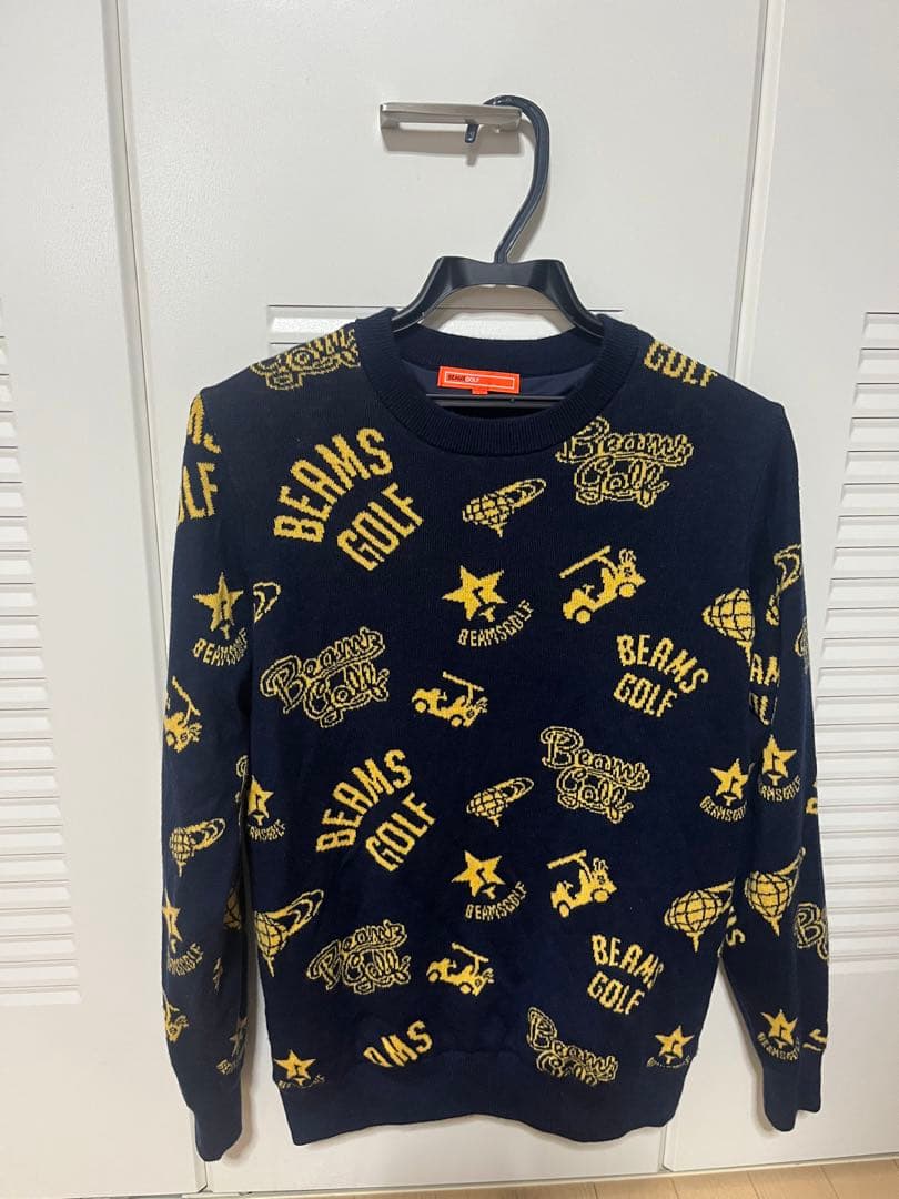 BEAMS GOLF ネイビー ロゴセーター&スカート