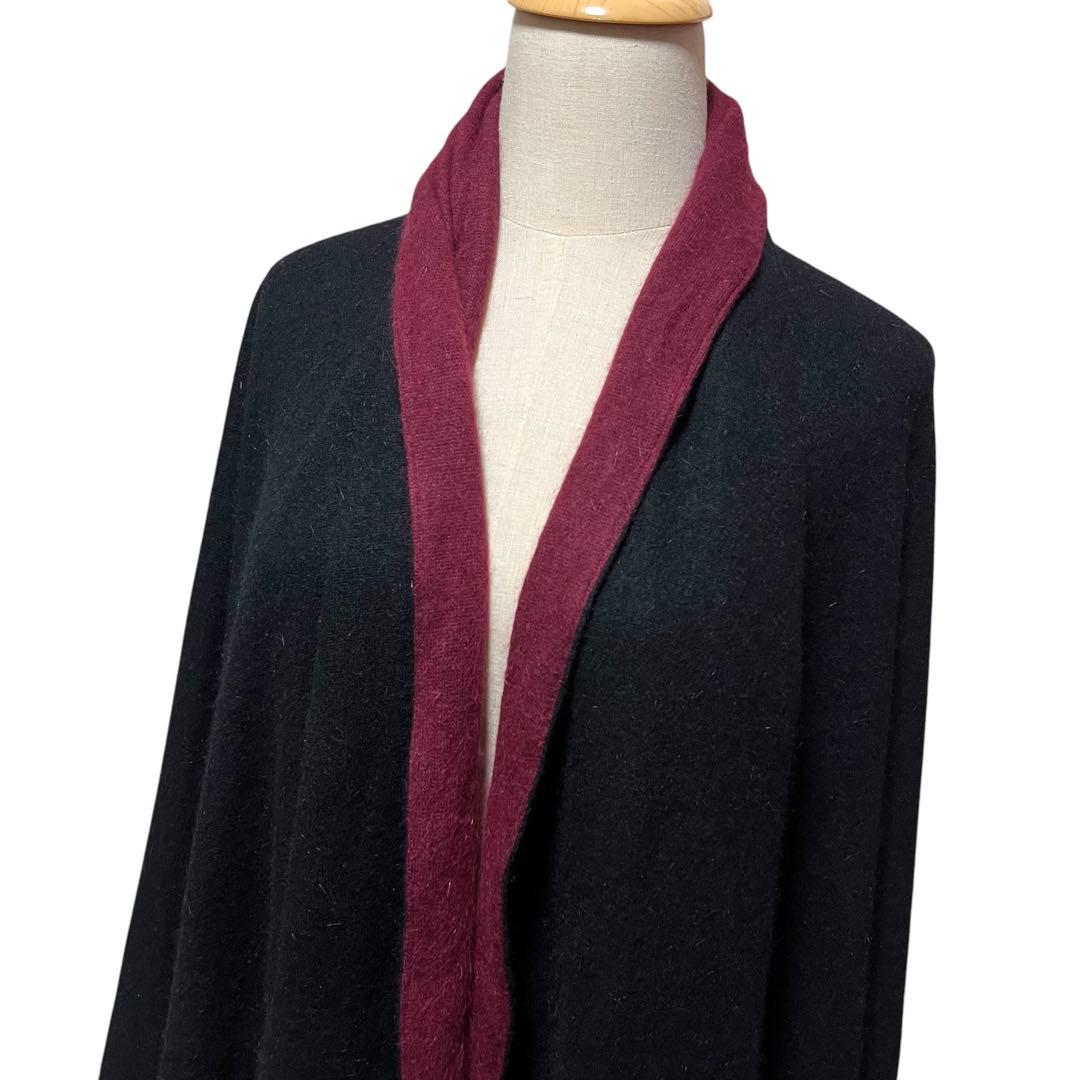 gra358Laura biagiottiアンゴラブランケットケープコート