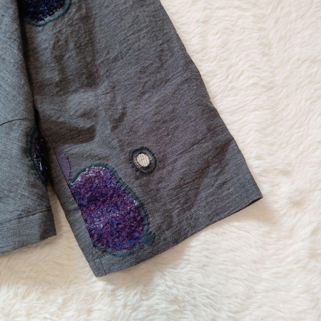 慈雨　ジウ　センソユニコ　シャツ　ブラウス　スタンドカラー　薄手ジャケット　刺繍