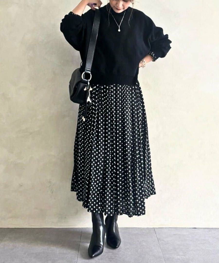 今季✦ฺ新品✦ฺBEARDSLEY/ビアズリー　 ドットギャザーワンピース　サイズ0