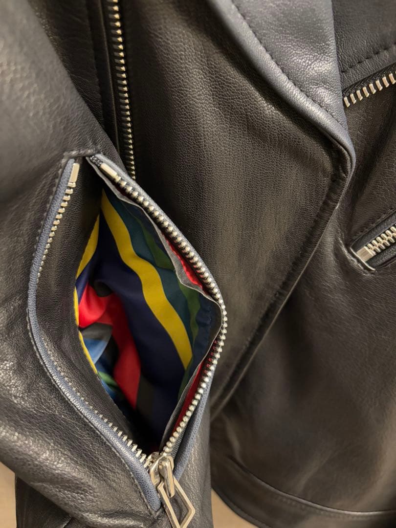 PAUL SMITH ダブルライダースジャケット 黒