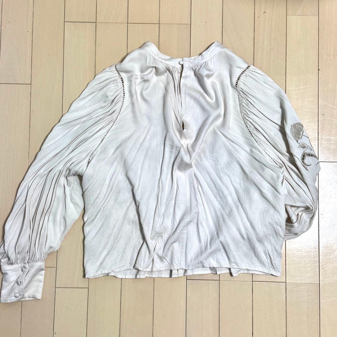 トップス Ameri VINTAGE EMBROIDERY PUFF BLOUSE