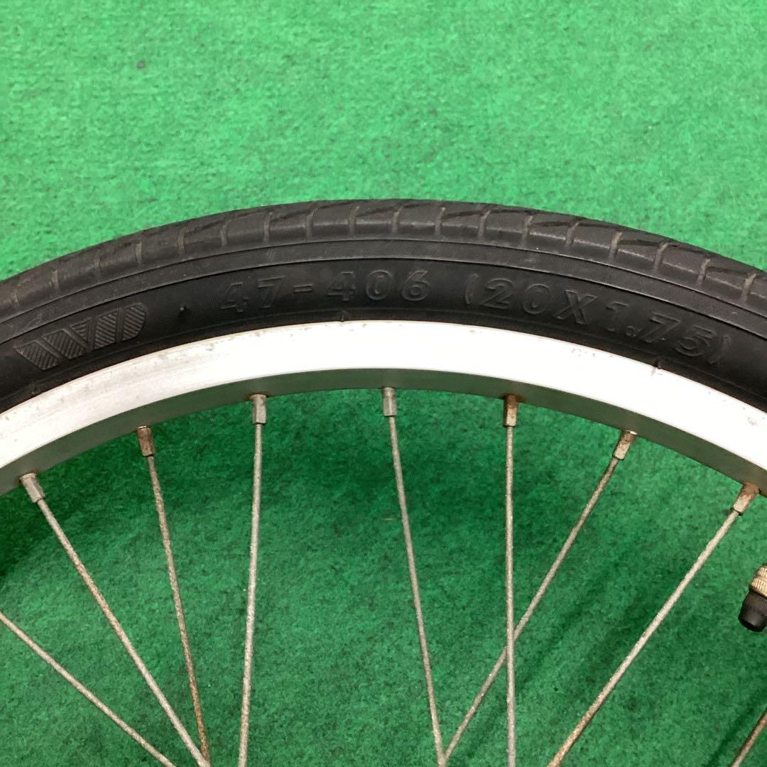 アルミホイール　20x1.75 前輪　タイヤ付　ハブダイナモ　フロント　J1端子