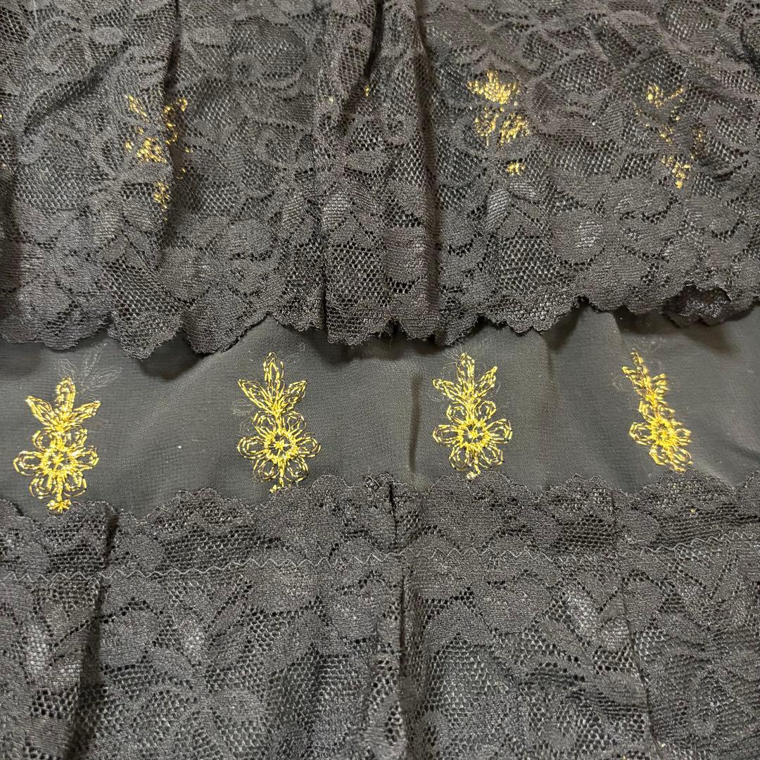 SALE中！ベリーダンス スカート 巻きスカート 黒×ゴールド刺繍 米国製新品