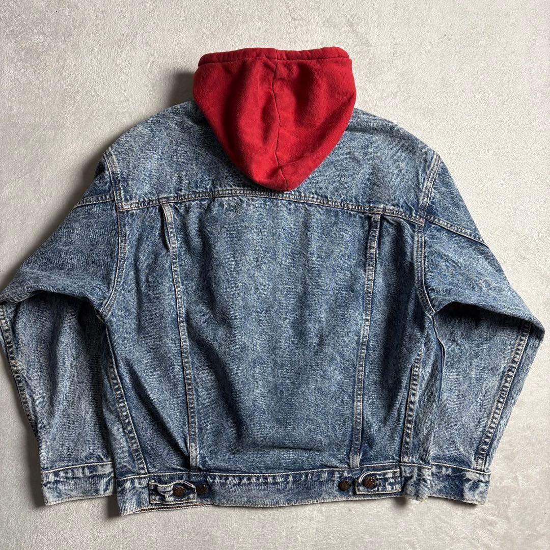 80s Levi's カナダ製　フード付きレイヤード　デニムジャケット