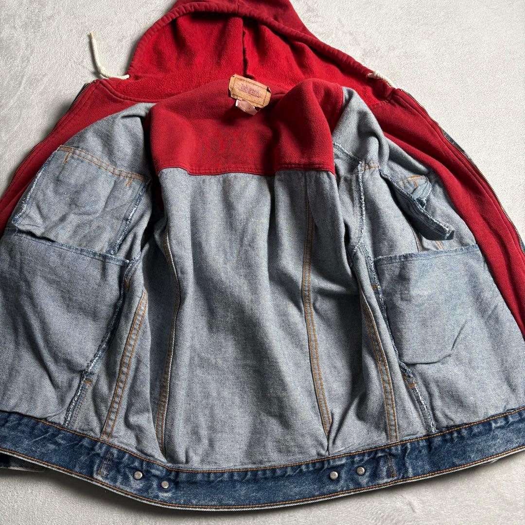 80s Levi's カナダ製　フード付きレイヤード　デニムジャケット