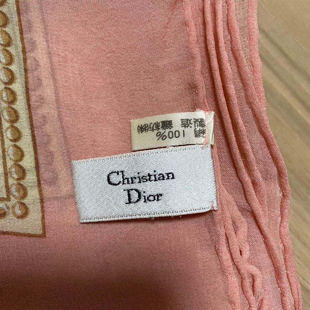 Christian Dior 大判スカーフ シルク　ピンク