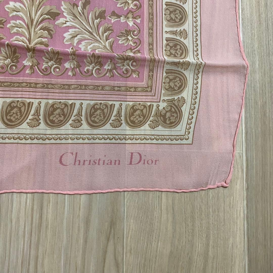 Christian Dior 大判スカーフ シルク　ピンク