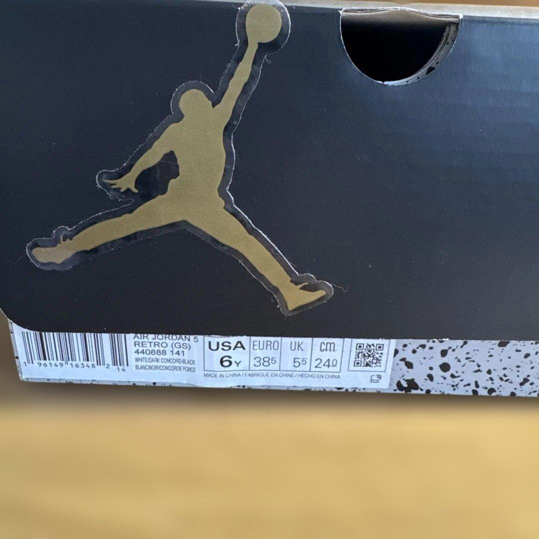 AIR JORDAN 5 RETRO (GS) 24cm ホワイト パープル