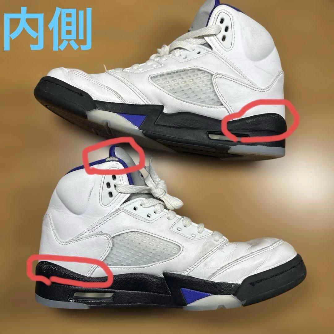 AIR JORDAN 5 RETRO (GS) 24cm ホワイト パープル