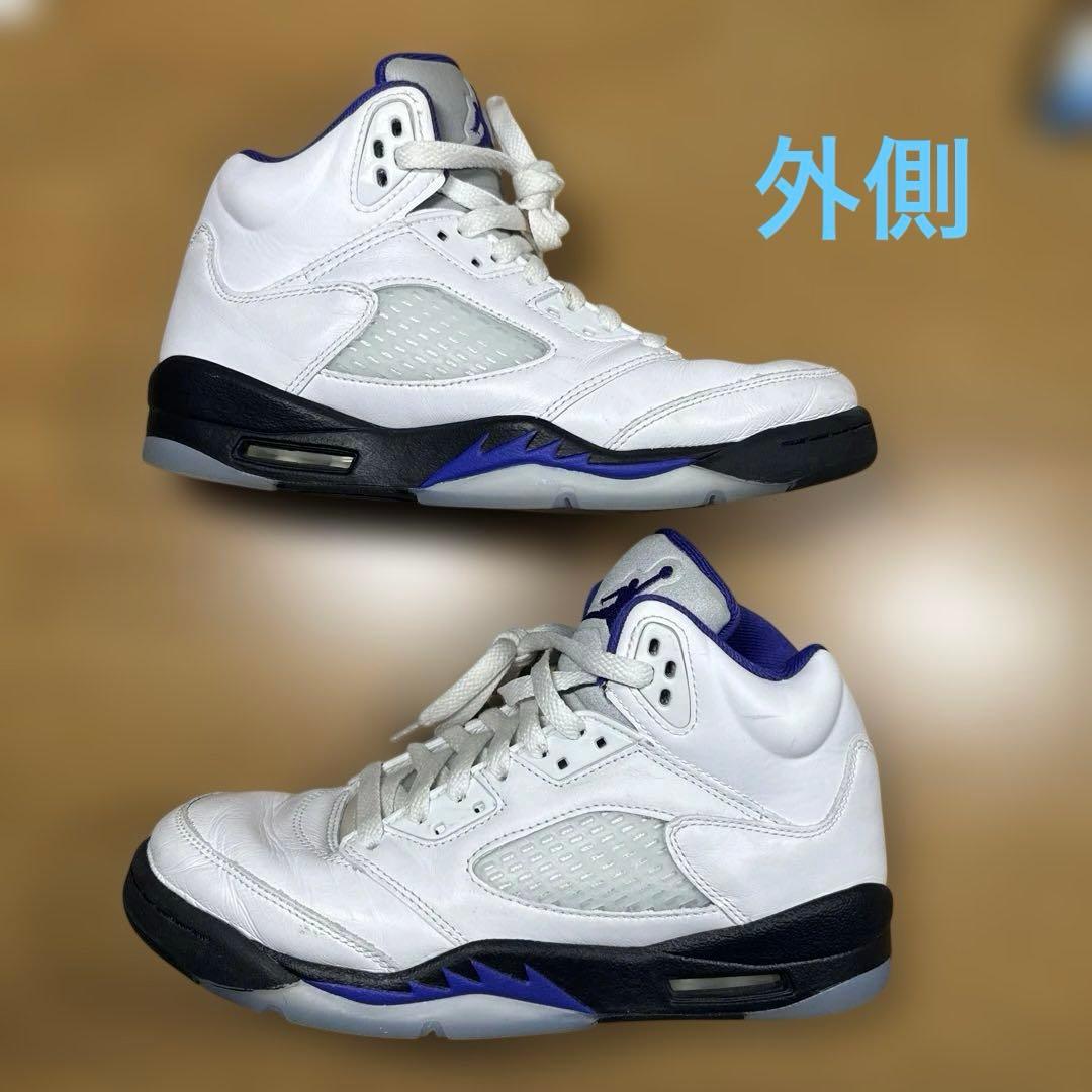 AIR JORDAN 5 RETRO (GS) 24cm ホワイト パープル