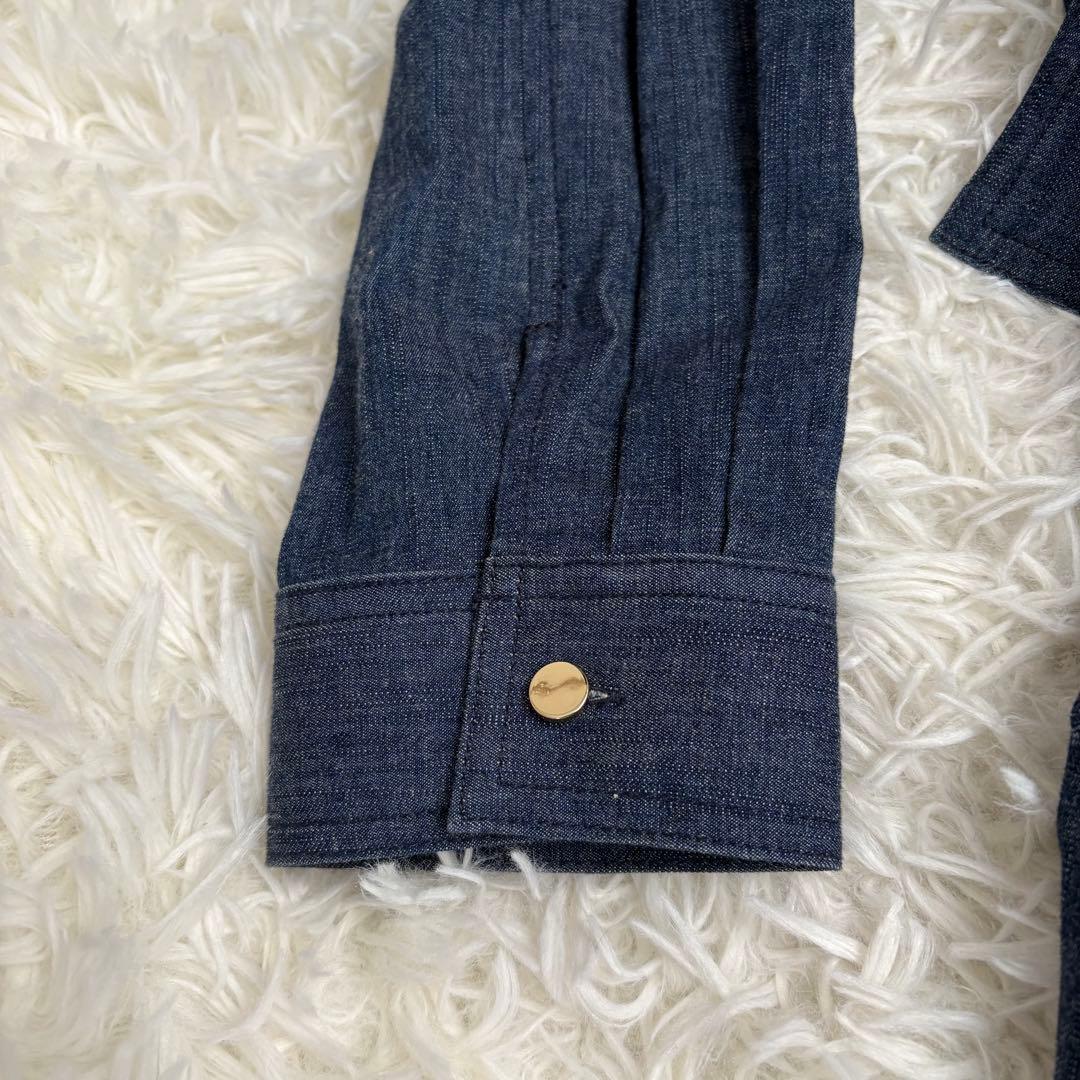 美品　ローズティアラ 金ボタン ベルト　デニム　ワンピース マキシ　42
