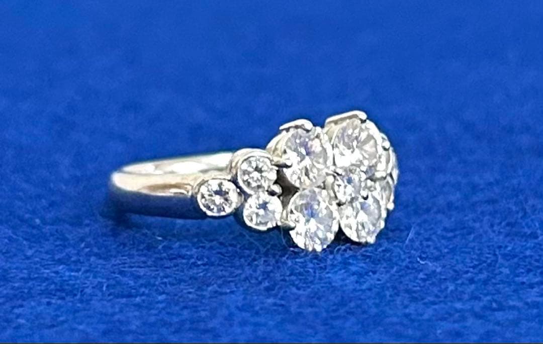 プラチナ900 Pt900 ダイヤモンド 1.48ct 6.28g 10号 指環