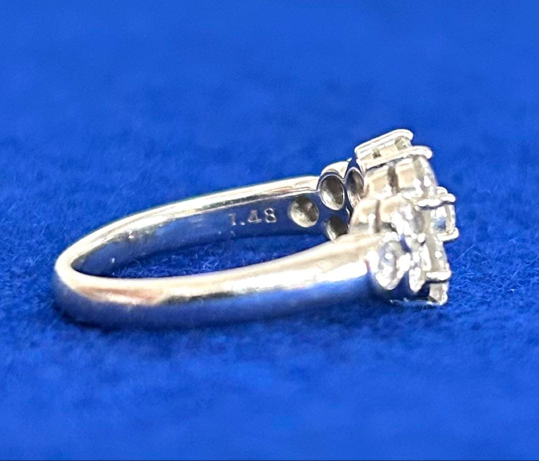 プラチナ900 Pt900 ダイヤモンド 1.48ct 6.28g 10号 指環