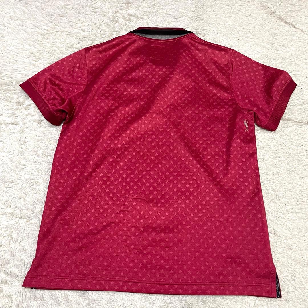 良品 MARK & LONA メンズポロシャツ レッド Lサイズ　ラメスカル