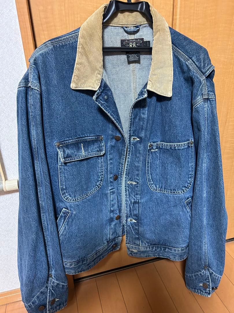 RRL デニムジャケット コーデュロイ襟付き