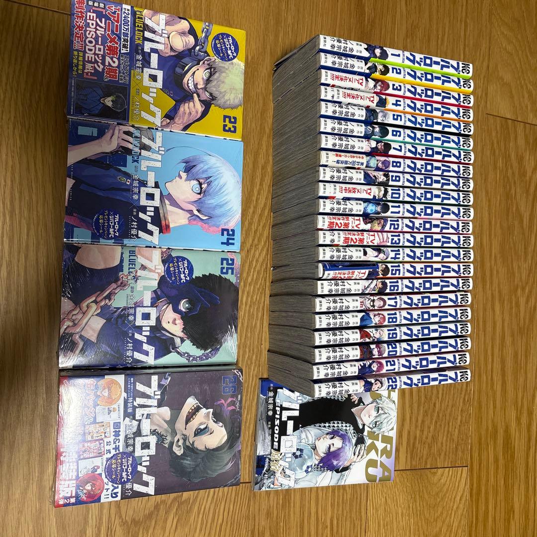 ブルーロックセット1-26巻 26巻國神・千切サイン入り公式応援特装版、映画特典