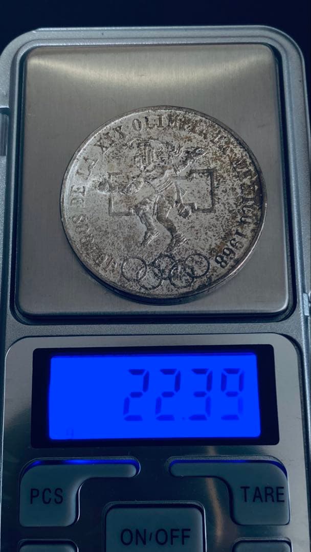 ほ*ら様 1968年 メキシコシティオリンピック 5ペソ硬貨　銀貨　0.72