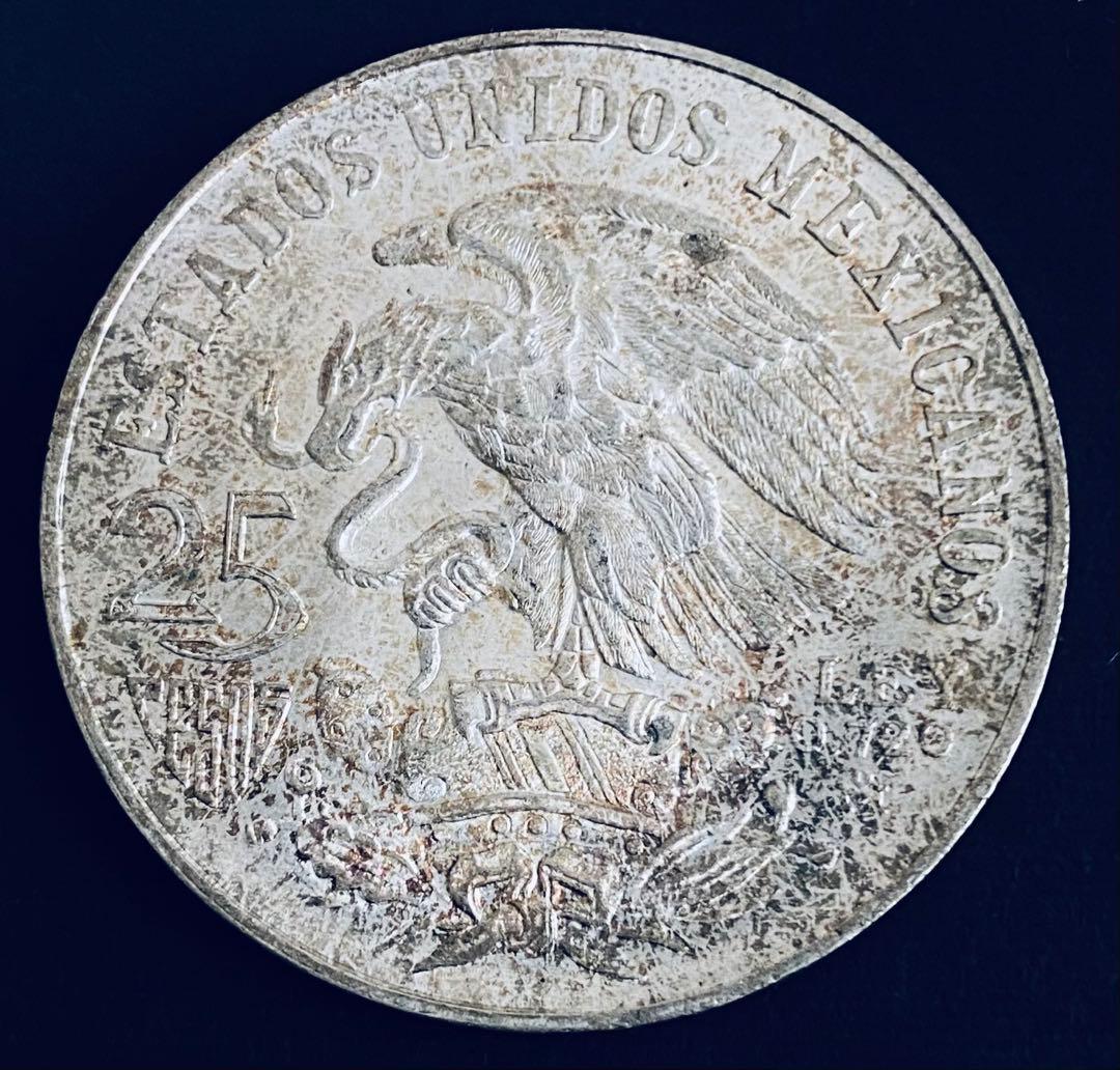 ほ*ら様 1968年 メキシコシティオリンピック 5ペソ硬貨　銀貨　0.72