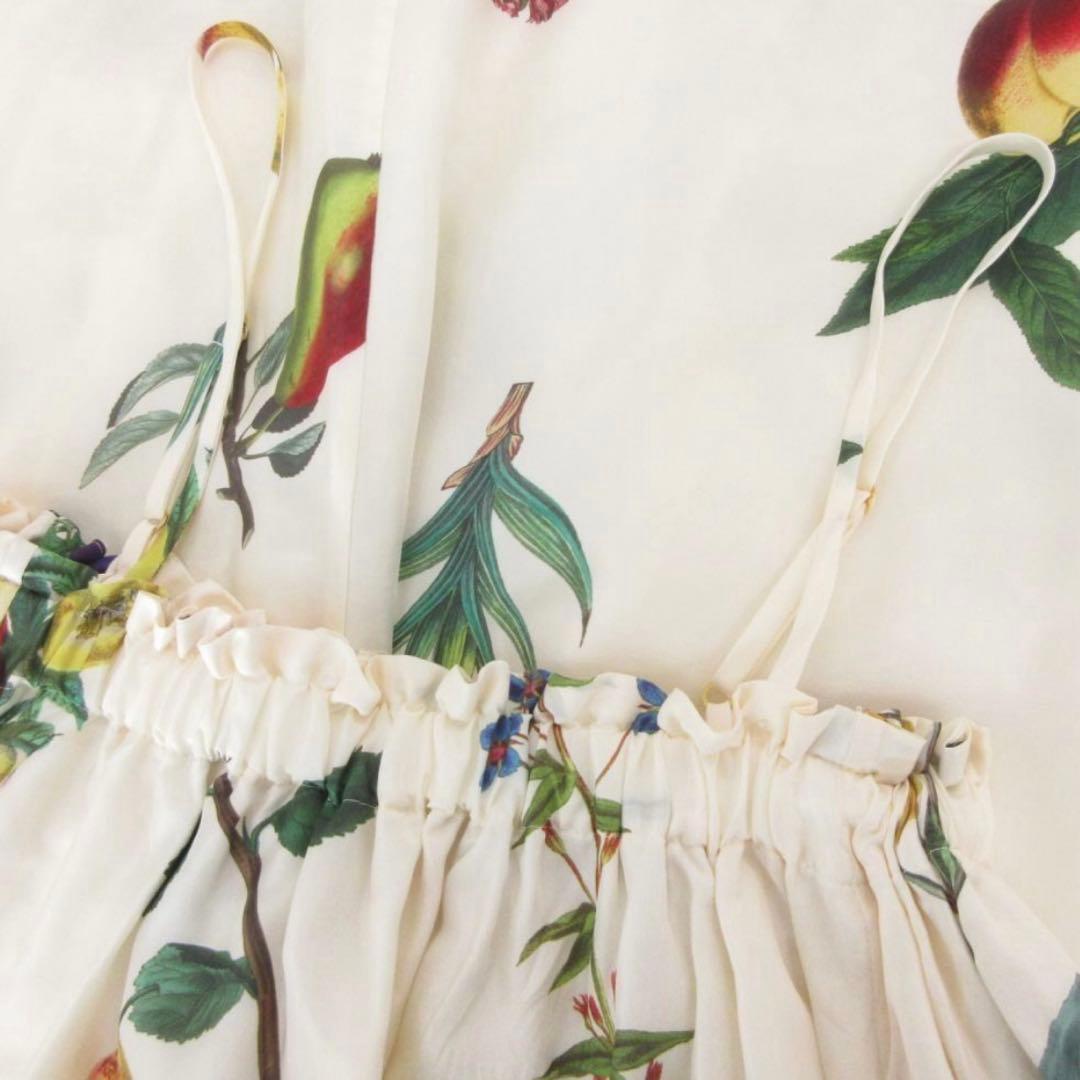 美品✨CABaN BLOOMIN ART シルク 人気ボタニカル柄 ロング F