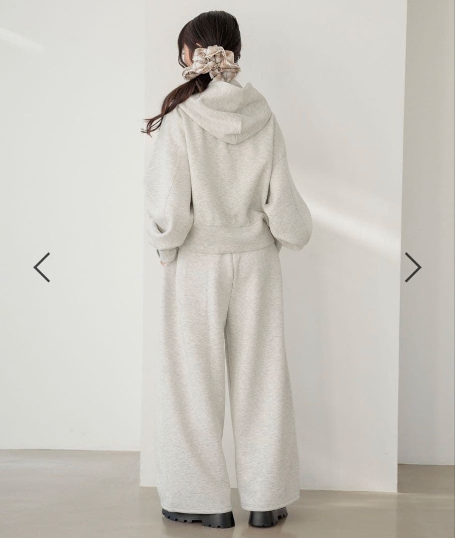 Heather ダブルZIP BIGフーディ