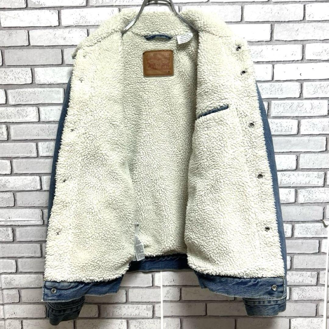 《美品》Levi's☆リーバイス デニムジャケット メンズ ボア裏地襟 M