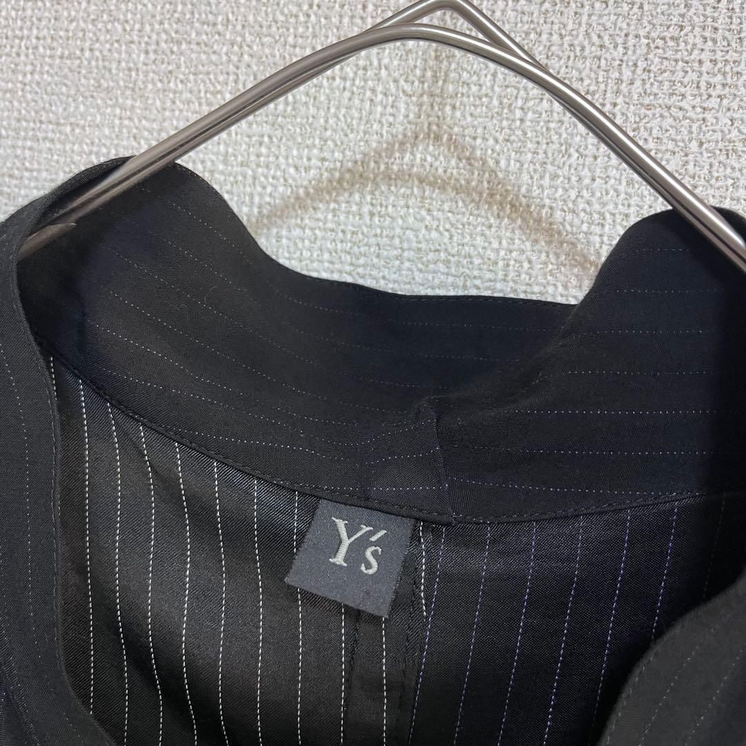ワルン　　ストライプ切り替え　シャツ　ロングワンピース