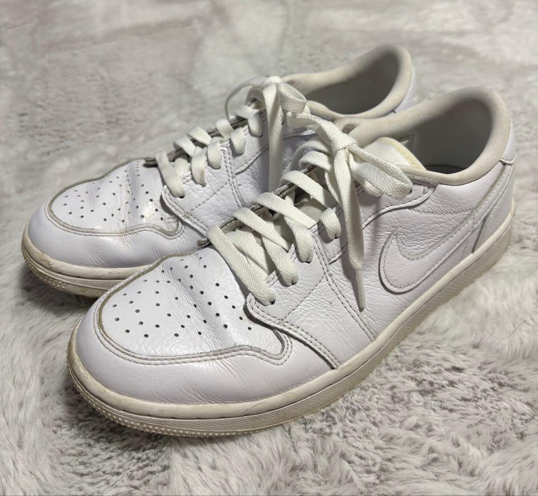 NIKEエアジョーダン1 ロー ゴルフシューズ トリプルホワイト26㎝