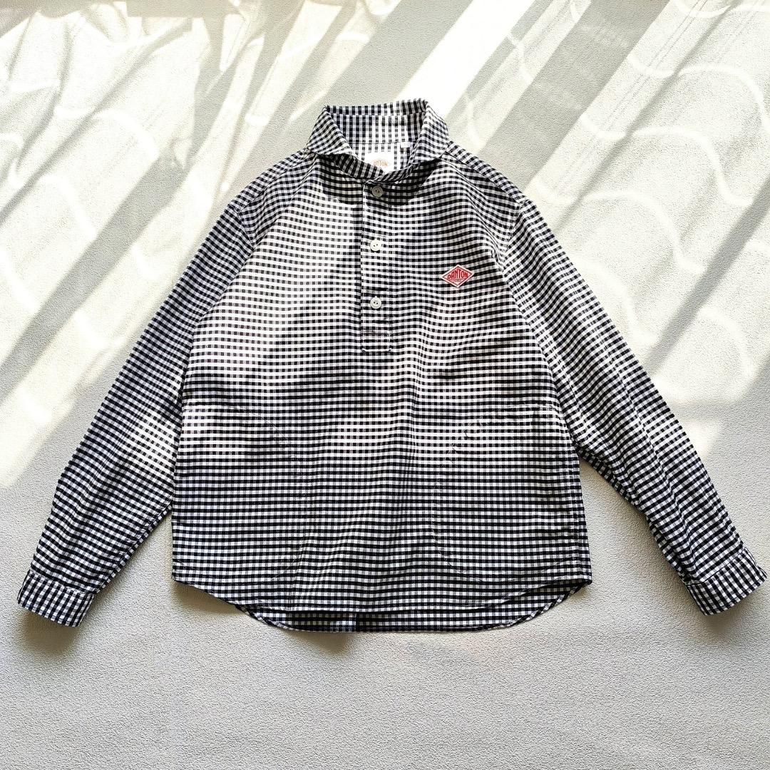 美品 DANTON ダントン ラウンドカラー プルオーバーシャツ 38 チェック