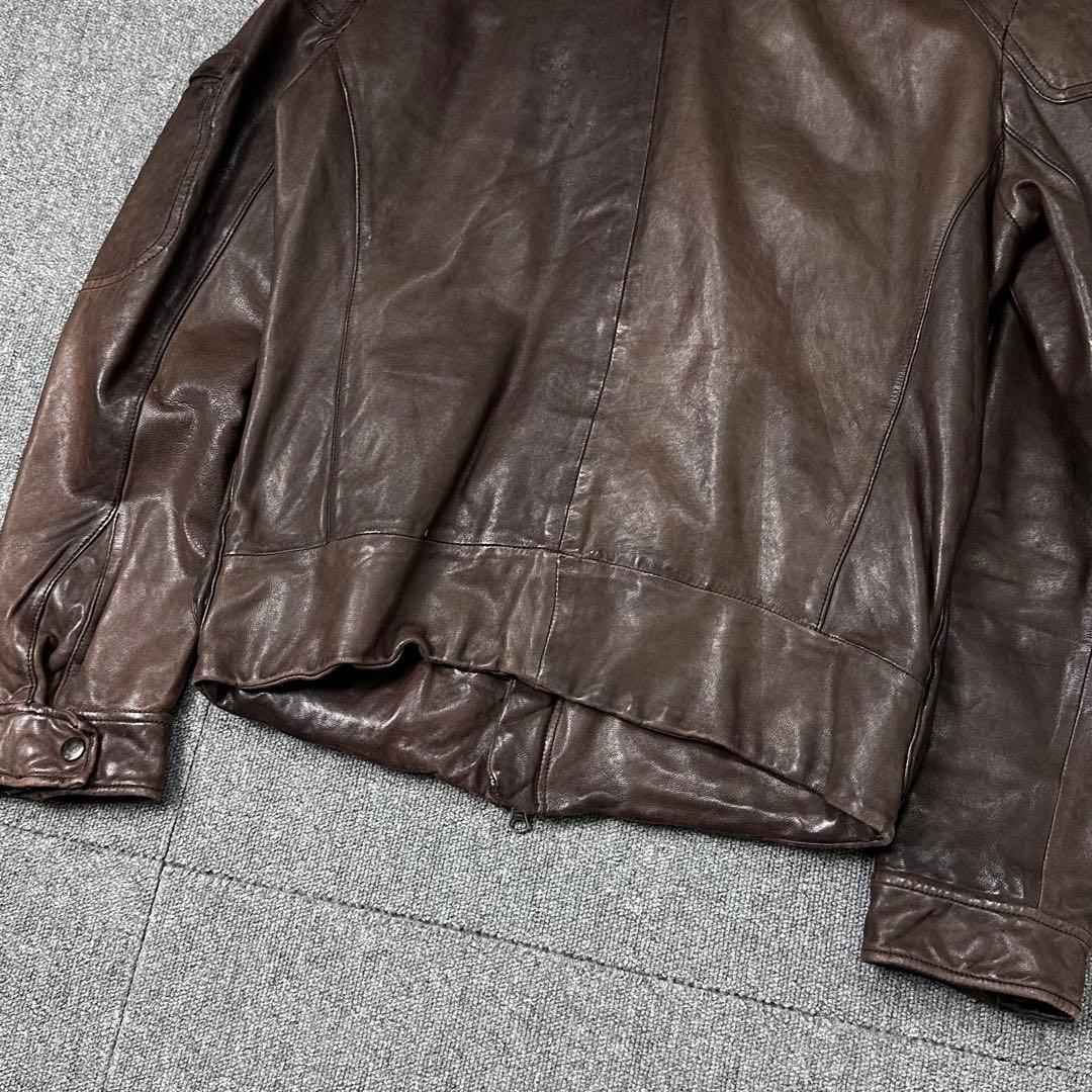 90s 00s Leather jacket レザージャケット マルチポケット