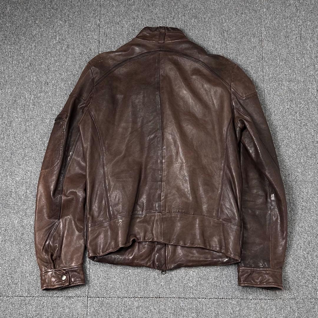 90s 00s Leather jacket レザージャケット マルチポケット