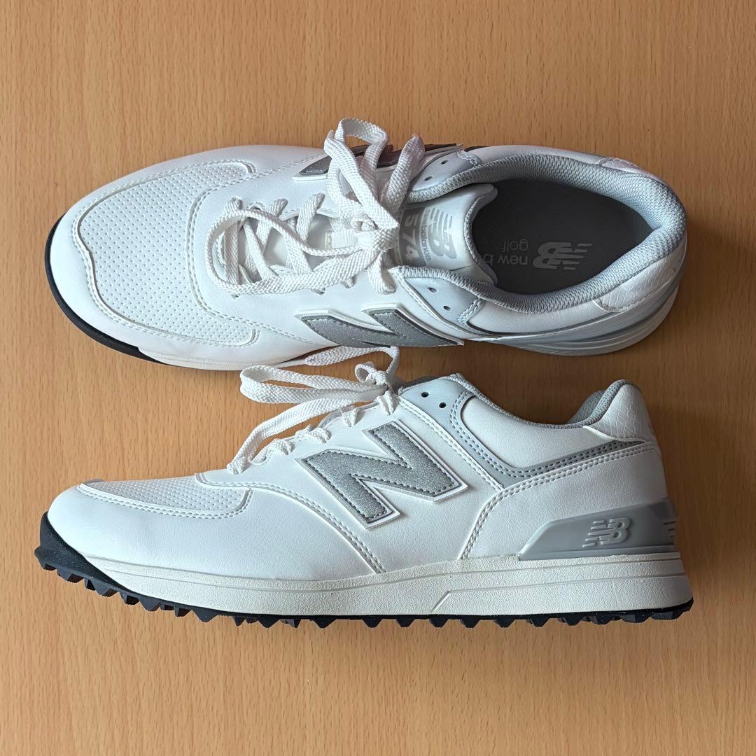 New Balance ホワイト ゴルフシューズ574 27cm 2E