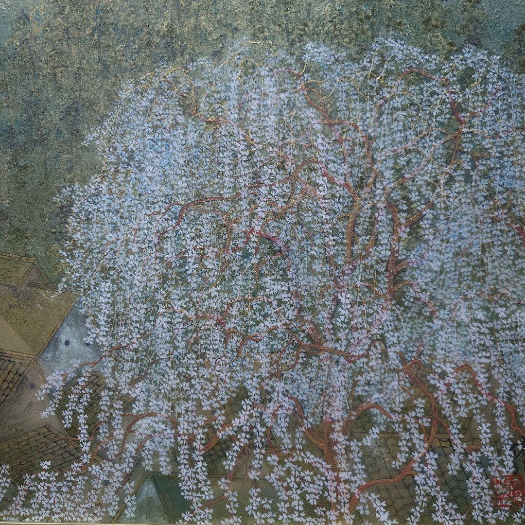 枝垂れ（しだれ）桜　 俊治　華やかな金と桜の色で描いた美しい日本画　絵画