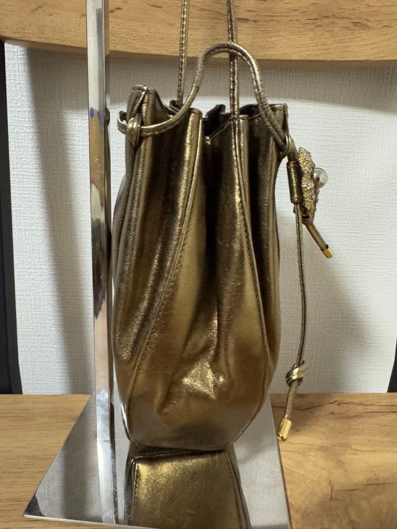 未使用品 RODO ロド ショルダーバッグ 巾着 パーティーバッグ ゴールド