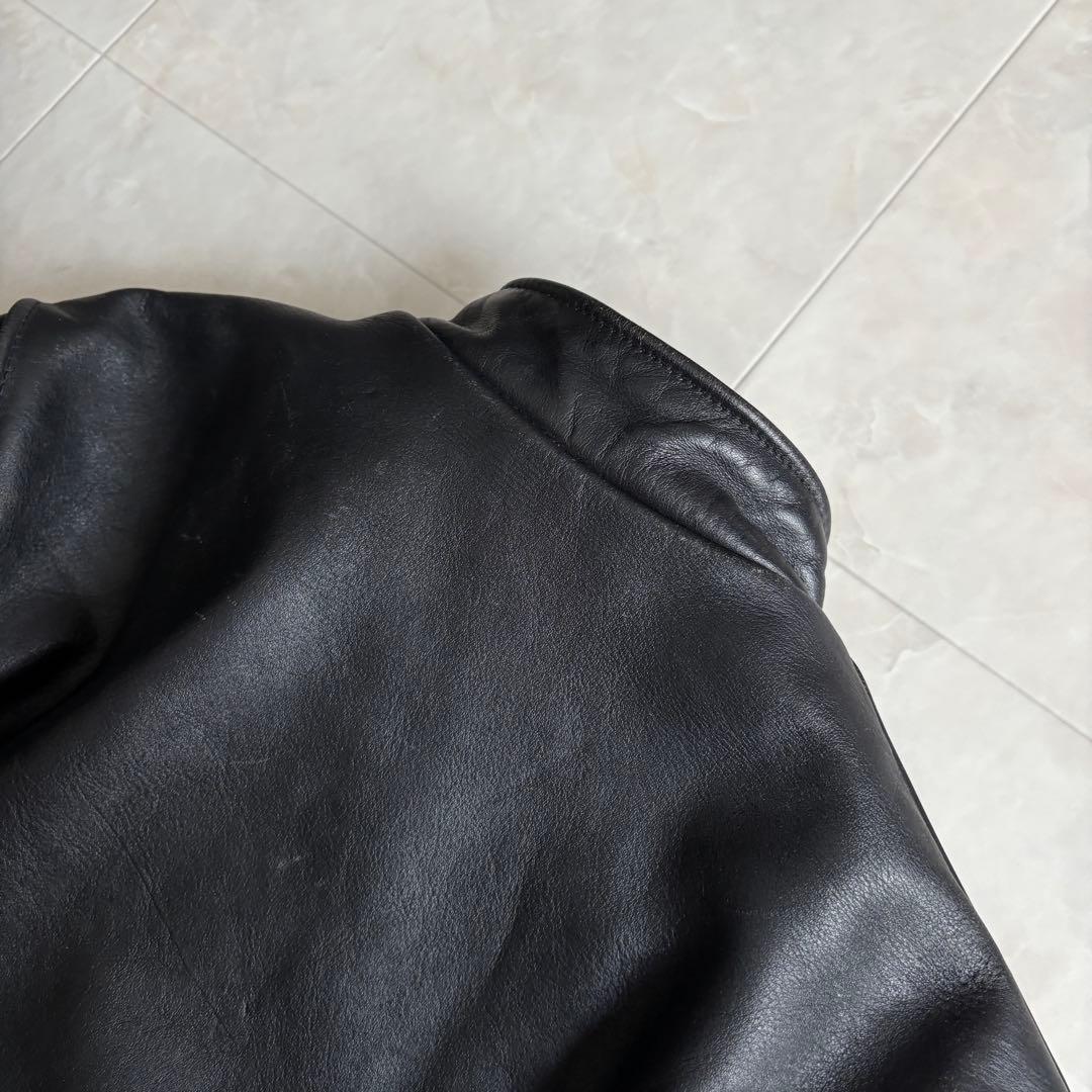 Schott 本革レザーシングルライダース 黒 36 カフェレーサー定番