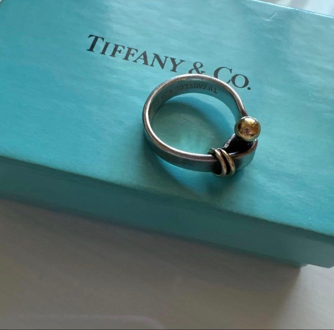 Tiffany & Co. シルバー925 k18 フック&アイ リング